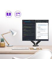 2019 nowy NB F160 sprężyna gazowa pulpit 17 "-30" podwójny uchwyt monitora ramię z 2 USB3.0 Monitor uchwyt mocujący obciążenie 2-9 kg każde ramię 5